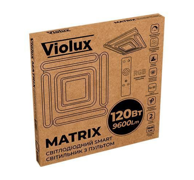 Світильник LED smart MATRIX+пульт 120W 3000-6000K IP20 чорний квадрат ( 220505 )