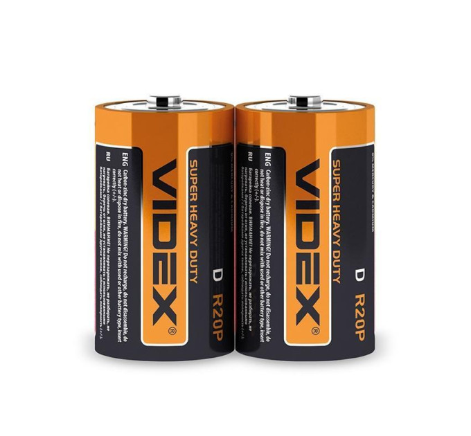 Батарейка сольова Videx R2OP/D 2шт SHRINK R2OP/D 2pcs S - 290409 - ціна за 1 шт. 43.00 грн., замовлення кратно блістеру (2/4/5/10шт)