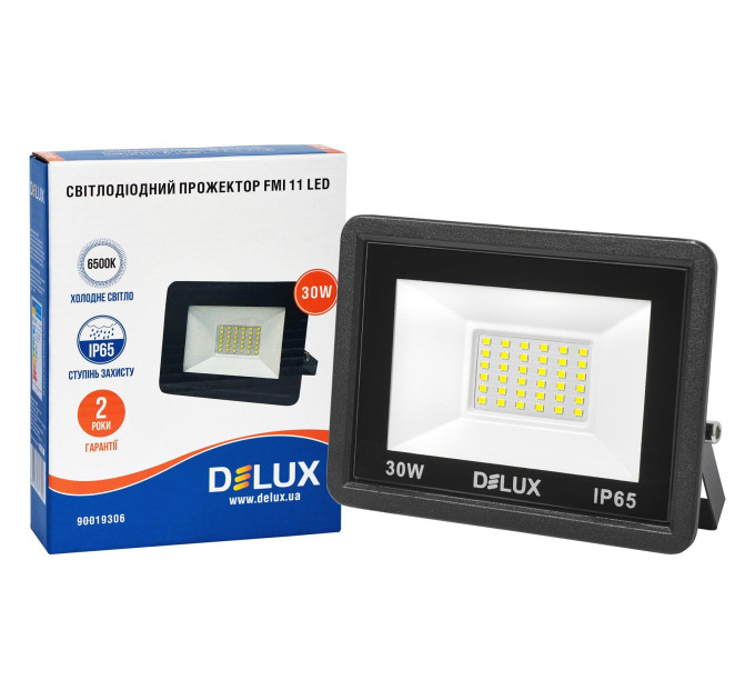 Прожектор світлодіодний DELUX FMI 11 LED 30Вт 6500К IP65 чорний