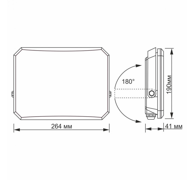 LED прожектор VIDEX F3 100W 5000K 220V Black (VLE-F3-1005B) VLE-F3-1005B - 542460