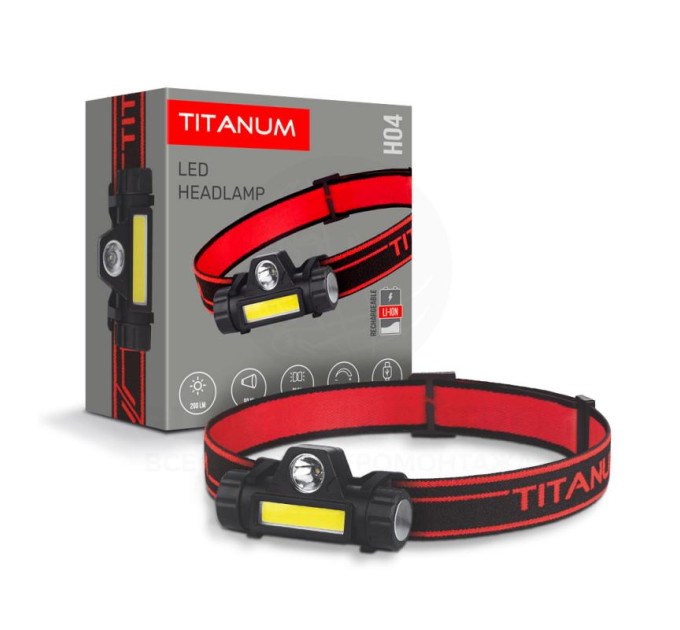 Налобний світодіодний ліхтарик TITANUM TLF-H04 200Lm 6500K