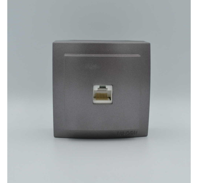 Розетка Nilson Themis антрацит комп'ютерна  CAT5e RJ45 ( 26161044 )