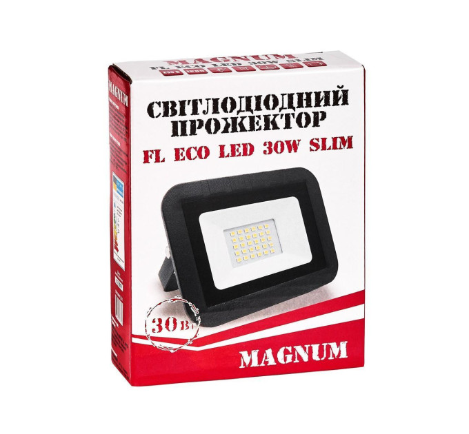 Прожектор світлодіодний MAGNUM FL ECO LED 30Вт slim 6500К IP65