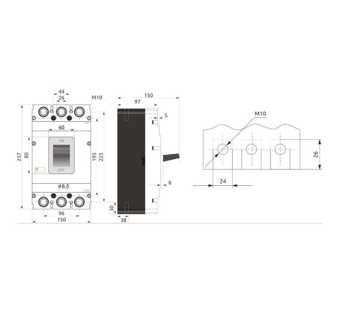 Автоматичний вимикач Промфактор FMC4/3U 250А 3-5 In ( FMC43U0250/5 )