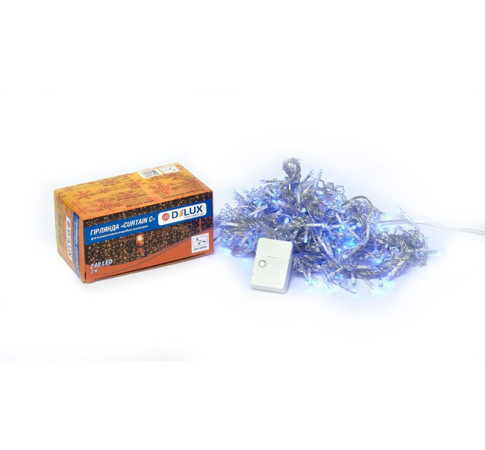 Гірлянда внутрішня DELUX CURTAIN С 240LED 2х2m син/проз IP20