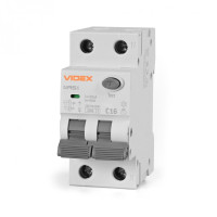 Диференційний автомат VIDEX RESIST АС 2п 30мА 6кА 16А VF-RS6-DA2AC16 - 482769