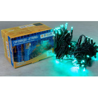 Гірлянда зовнішня DELUX STRING 100 LED 10m (2x5m) зелений/чорний IP44 EN