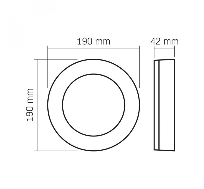 LED світильник ART IP65 круглий VIDEX 15W 5000K Black VL-BHFR-155B - 485197