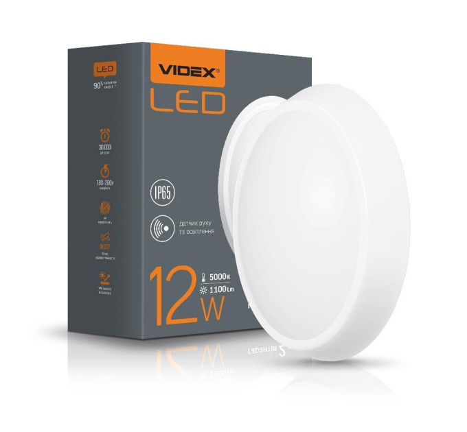 LED світильник IP65 овальний VIDEX 12W 5000K білий сенсорний VL-BHO-125PW-S - 296500