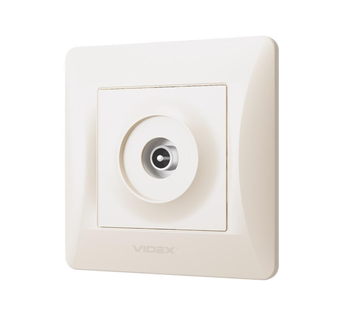 Розетка TV одинарна телевізійна кремова VIDEX BINERA VF-BNSK1TVME-CR - 296074