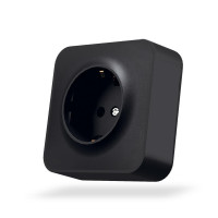 IP20 Розетка зовнішня одинарна із заземленням чорний графіт VIDEX BINERA VF-BNS21G-BG - 482530