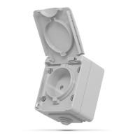 IP65 Розетка зовнішня одинарна сіра VIDEX BINERA VF-BNW21-G - 298955