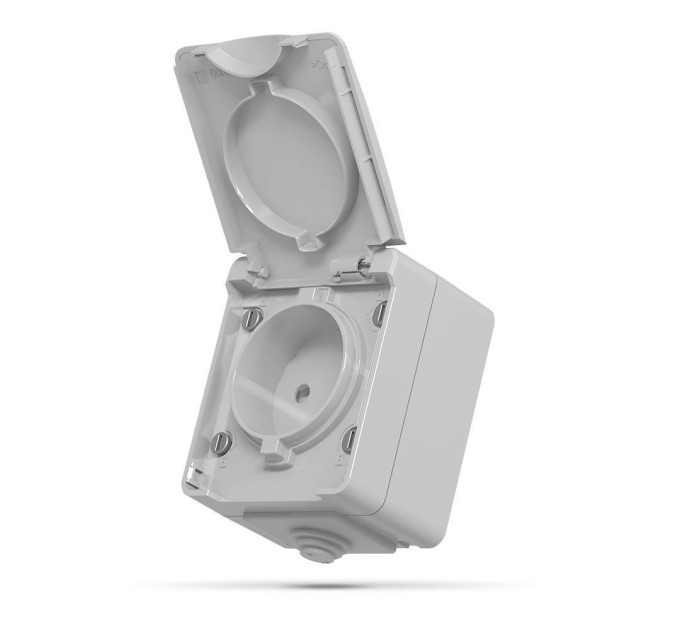 IP65 Розетка зовнішня одинарна сіра VIDEX BINERA VF-BNW21-G - 298955