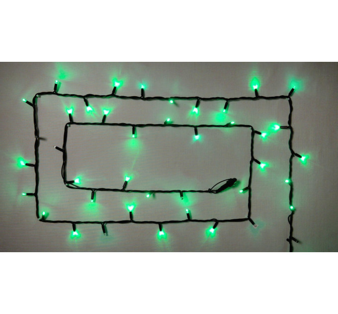 Гірлянда зовнішня DELUX STRING 100 LED 10m (2x5m) зелений/чорний IP44 EN