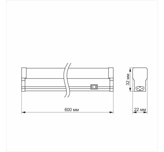 LED свiтильник лiнiйний Т5 TITANUM 10W 0.6М 5000K TL-T5-10065 - 480529