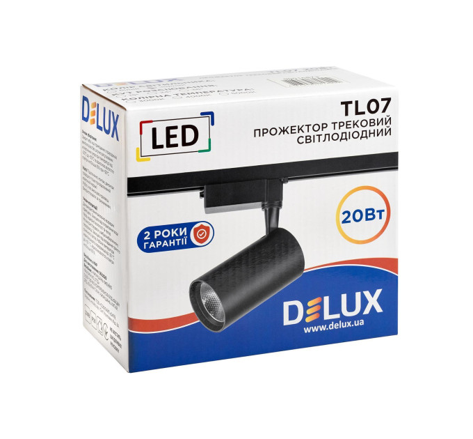 Прожектор світлодіодний трековий DELUX TL07 20 Вт 36° 4000K чорний