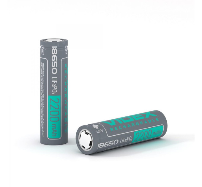 Акумулятор Videx LiFePO4 18650 (без захисту) 2200mAh bulk/1шт 18650-LFP/2200/1B - 049180