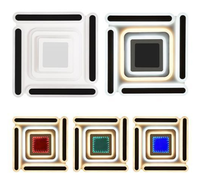 Світильник LED smart MATRIX+пульт 120W 3000-6000K IP20 чорний квадрат ( 220505 )