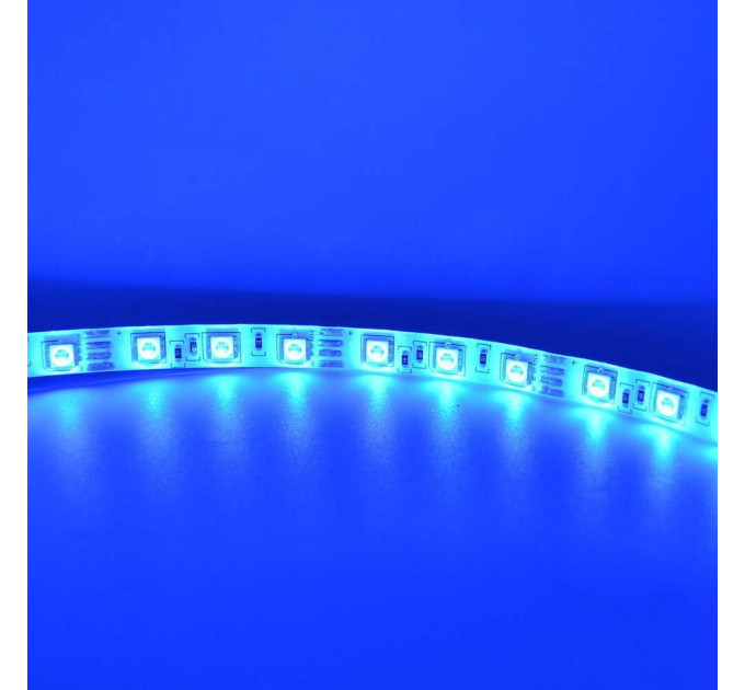 Світлодіодна стрічка LED LIGHT 12V 14,4W RGB 60Led IP21 ( МТК-300RGBF5050-12 )
