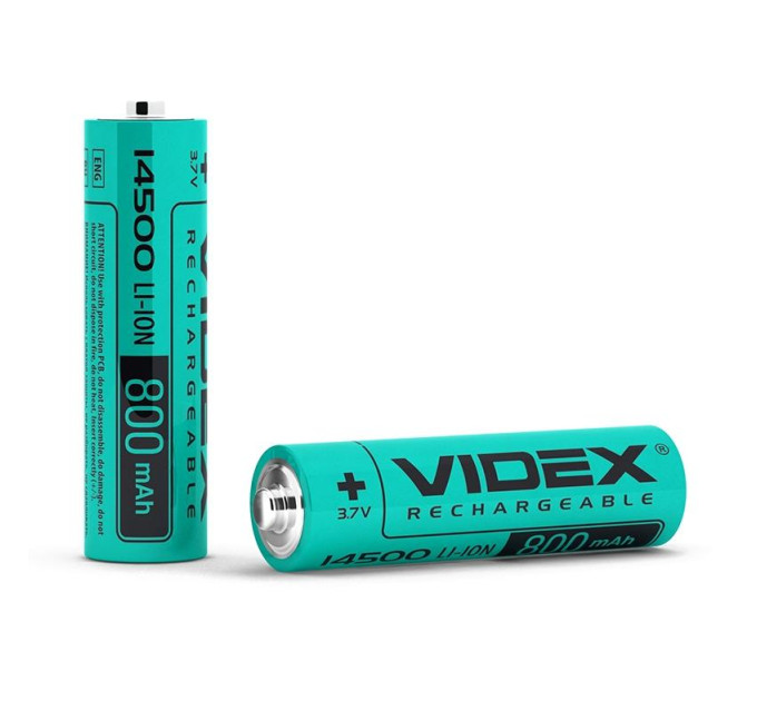 Акумулятор Videx літій-іонний 14500 (без захисту) 800mAh bulk/1шт 14500/800/1B - 000013/004547