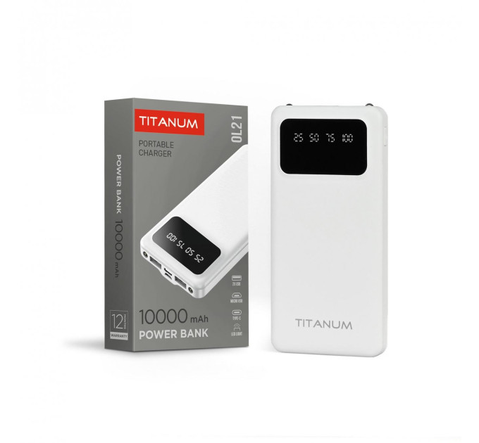 Повербанк 10000mAh TITANUM OL21 White TPB-OL21-W - 484152