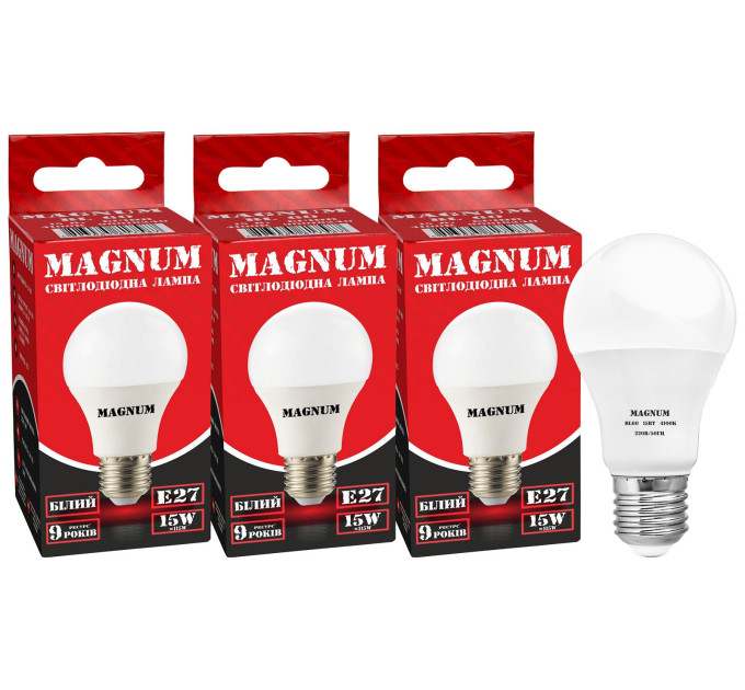 Світлодіод.лампа_MAGNUM_BL 60 15 Вт_4100K 220В E27 (промо 3 шт)