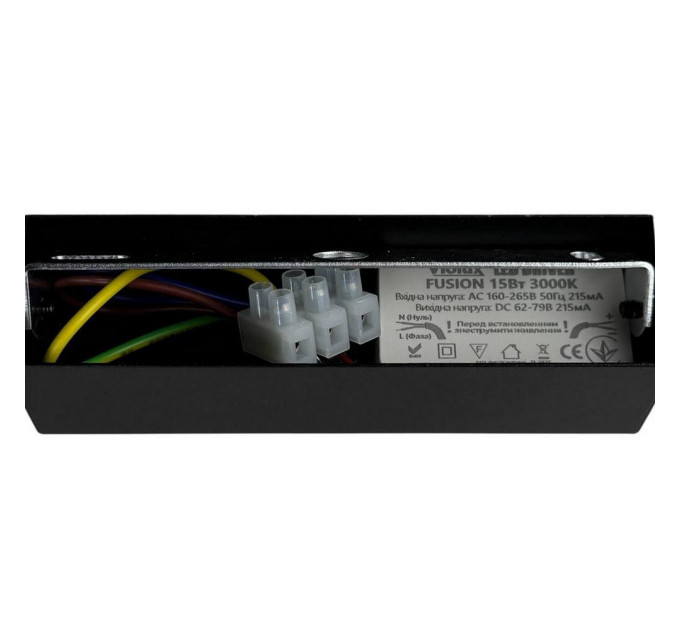 Світильник настінний Violux FUSION 15W 3000K 600Lm IP20 чорний ( 551120​ )