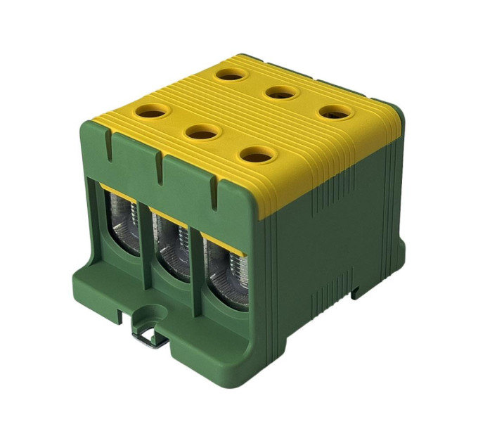 Клемник на DIN-рейку FT1150G 3P,Cu:35-150 / Al:35-150 мм2, жовто-зелений Промфактор ( FT1150G3 )