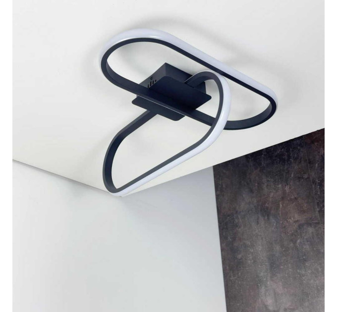 Світильник LED smart SKYLER-2D +пульт 55W 3000-5000K IP20 чорний Violux ( 220895 )