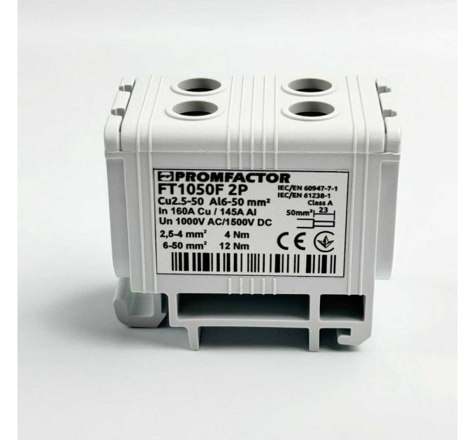 Клемник на DIN-рейку Al 6-50/Cu 4 2.5-50 мм² сірий Промфактор ( FT1050F2 )