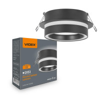 Світильник VIDEX під лампу GX53 врізний Чорний (VL-SPF34R-B) VL-SPF34R-B - 488341