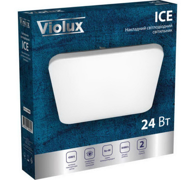Світильник LED Violux ДББ ICE квадрат 24W 5000K IP20 ( 200031 )