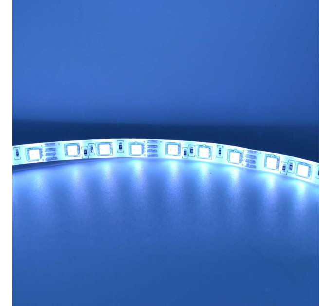 Світлодіодна стрічка LED LIGHT 12V 14,4W RGB 60Led IP21 ( МТК-300RGBF5050-12 )
