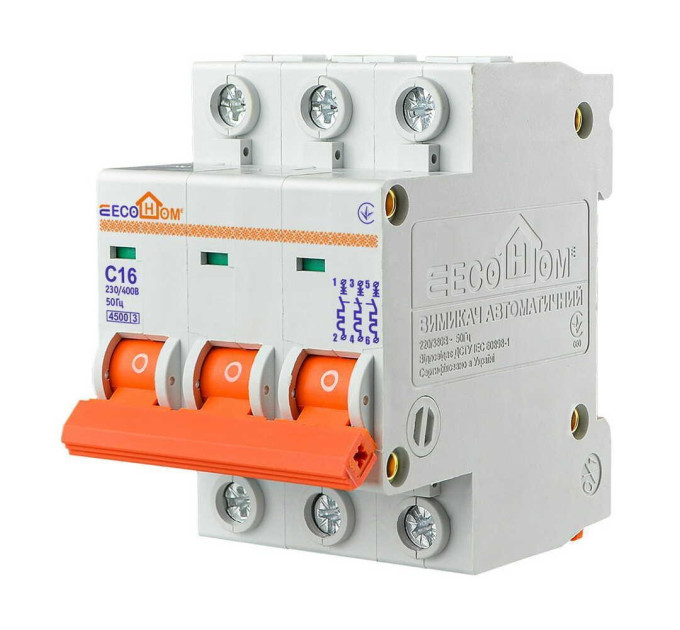 Автоматичний вимикач ВА ECOHоме 3P C16 ( ECO010030003 )