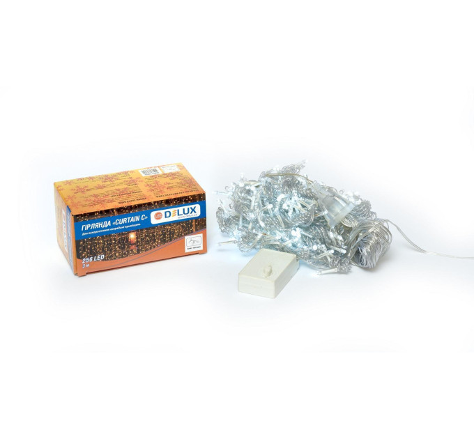 Гірлянда внутрішня DELUX CURTAIN С 256LED 3х2m біл/проз IP20
