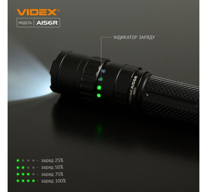 Портативний світлодіодний ліхтарик VIDEX VLF-A156R 1700Lm 6500K VLF-A156R - 480994