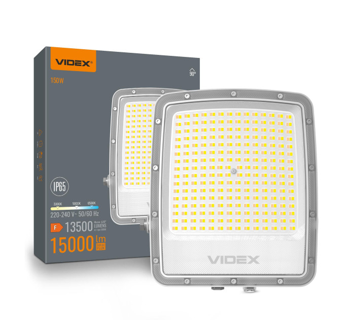 LED прожектор VIDEX F5 150W 3000-5000-6500K 230V White (VL-F5-150CW) VL-F5-150CW - 400547