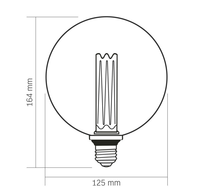 LED лампа VIDEX Filament VL-DI-G125FC1980 4W E27 1800K VL-DI-G125FC1980 - 484404