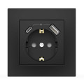 Розетка EL-BI VEGA чорний мат 1-на з заземленням + 2USB (Type C+A) 3А ( 510-014800-347 )
