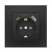Розетка EL-BI VEGA чорний мат 1-на з заземленням + 2USB (Type C+A) 3А ( 510-014800-347 )