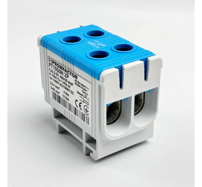 Клемник на DIN-рейку Al 6-50/Cu 4 2.5-50 мм² синій Промфактор ( FT1050N2 )