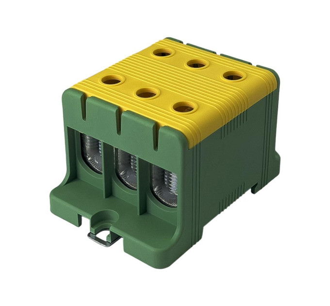 Клемник на DIN-рейку FT1095G 3P,Cu:16-95 / Al: 16-95 мм2, жовто-зелений Промфактор ( FT1095G3 )