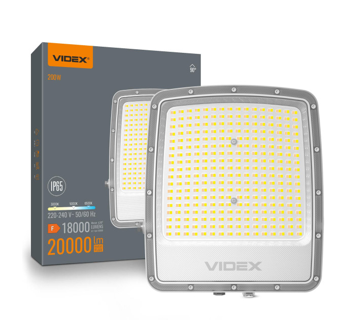 LED прожектор VIDEX F5 200W 3000-5000-6500K 230V White (VL-F5-200CW) VL-F5-200CW - 400530