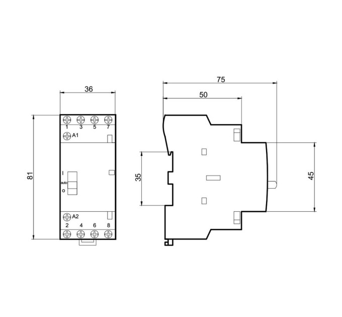 Контактор модульний MCF3i 25-20 4P з ручним керуванням Промфактор ( MCF3i2540230 )