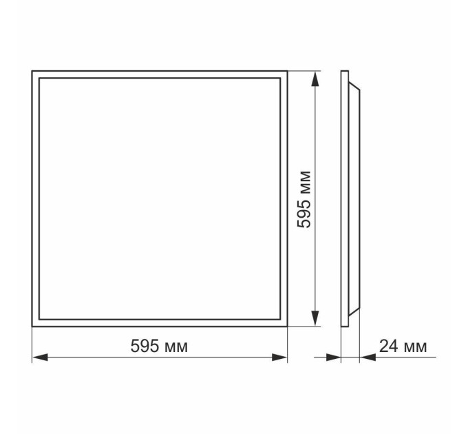LED панель VIDEX 60W 6000K 220V матова VL-Pb606W - 299181