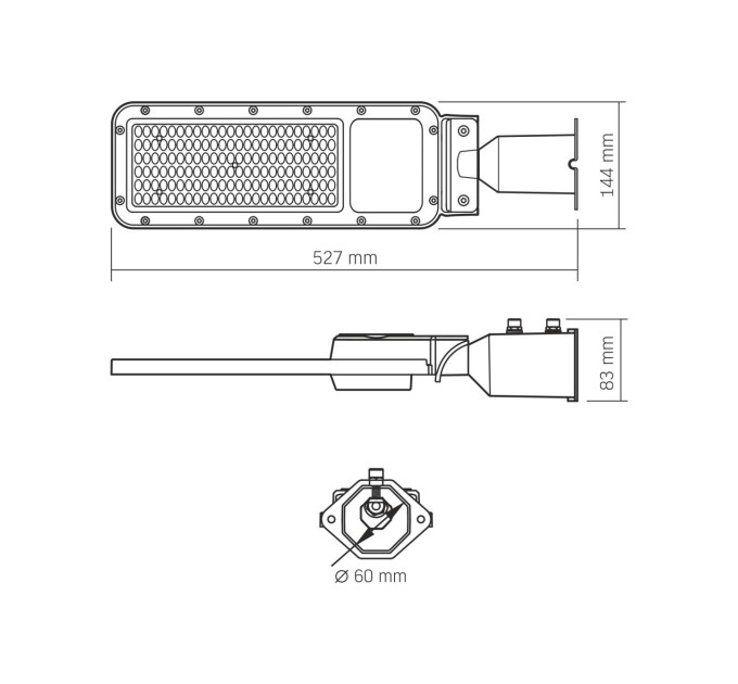 LED ліхтар вуличний VIDEX IP65 SLE17 100W 11000Lm 5000K 220V VL-SLE17-1005 - 485593