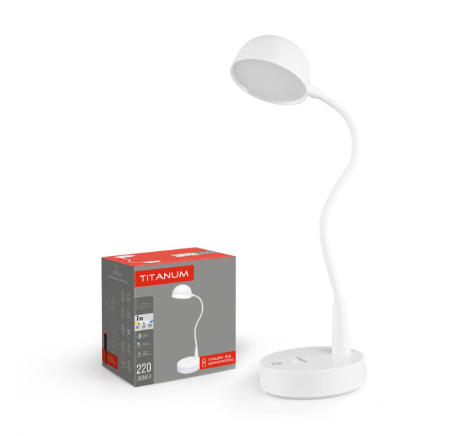 LED лампа настiльна з акумулятором TITANUM TLTF-012W 7W 3000-6000K TLTF-012W - 486736