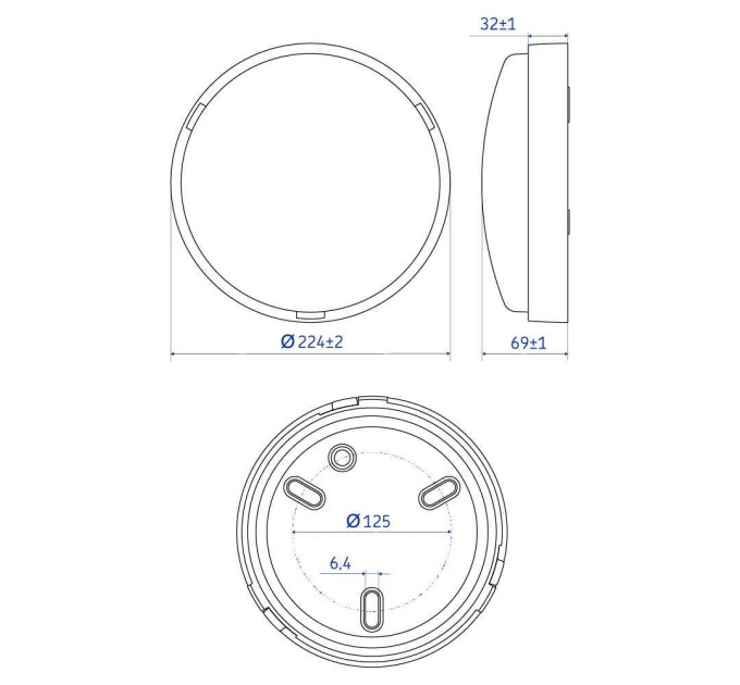 Світильник LED Violux ДББ ATOM UA MW sensor 22W 5000K IP44 антрацит плівка ( 243384​ )