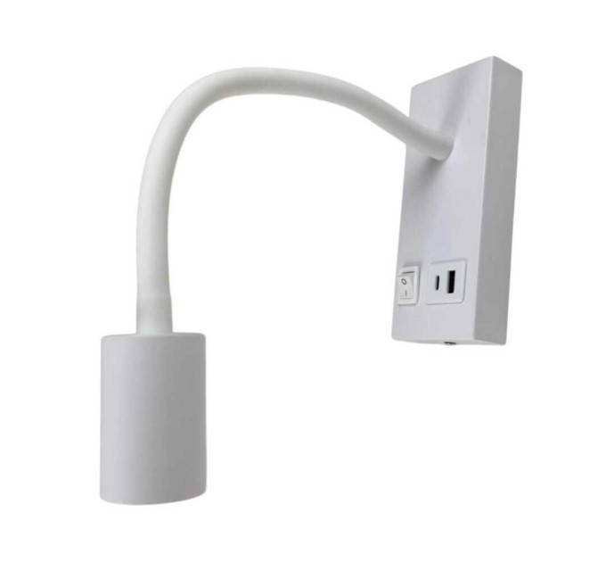 Світильник настінний Violux SNAKE USB+Type-C 5W 4200K 250Lm IP20 білий ( 552002 )