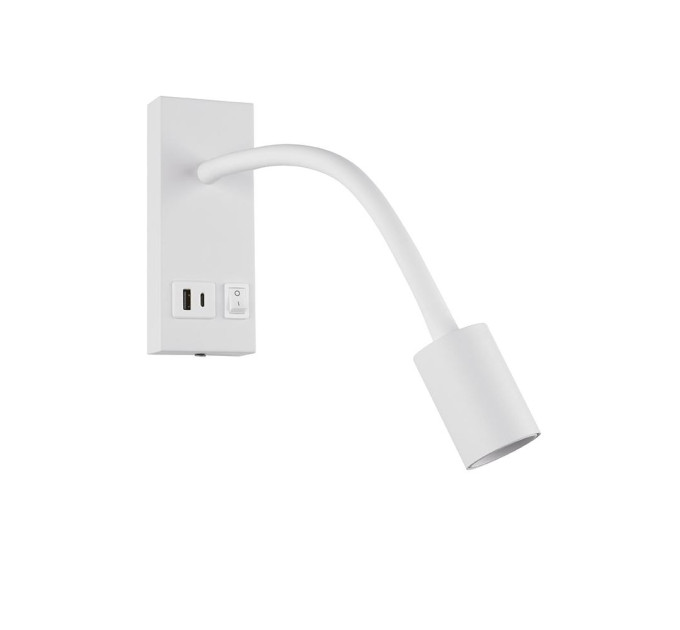 Світильник настінний Violux SNAKE USB+Type-C 5W 4200K 250Lm IP20 білий ( 552002 )